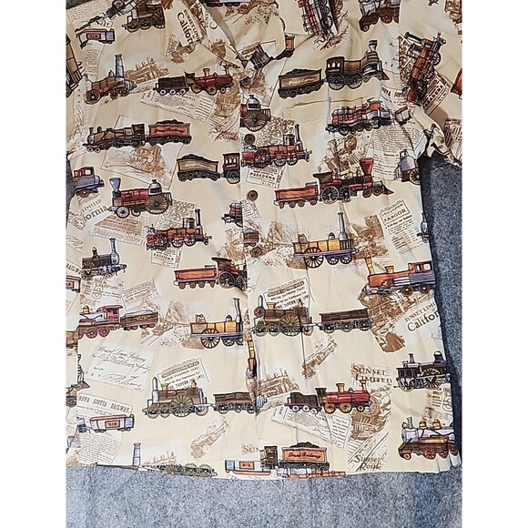 DAVID CAREY Shirt Mens Large California‎ Train Railway Sunset Limited Special - Picture 2 of 13